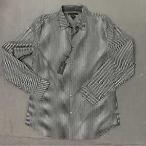 John Varvatos Star USA Luxe Striped Long Sleeve Button Up Shirt Mens Medium